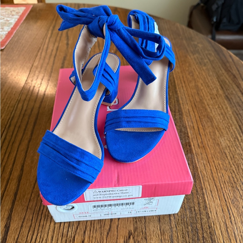 Allegra K Royal Blue Heeled Sandals